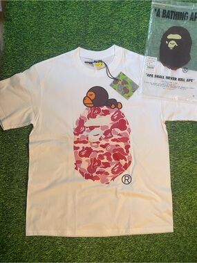 BAPE Pink Shirt 💗 SIZE Medium BRAND NEW